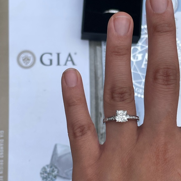 Natural Diamond Engagement and Wedding Ring; 1.20 Karat Natural Diamonds - Picture 5 of 13